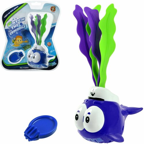 Игрушка для ванной и бассейна Junfa Поймай синего дельфина c подсветкой включается когда касается воды YG65Sсиний 351₽