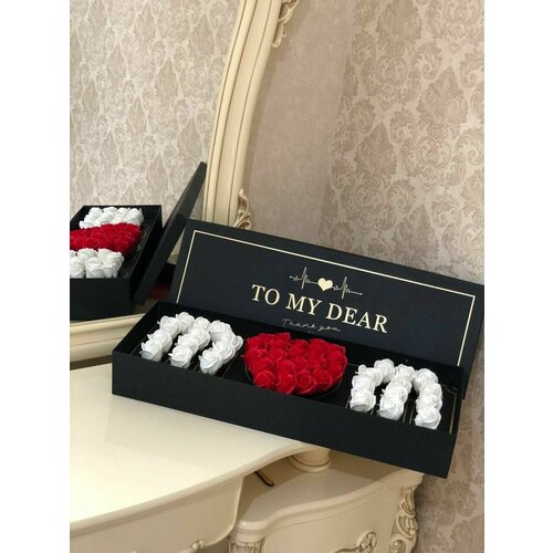 Розы из мыла / Букет в коробке / Подарок