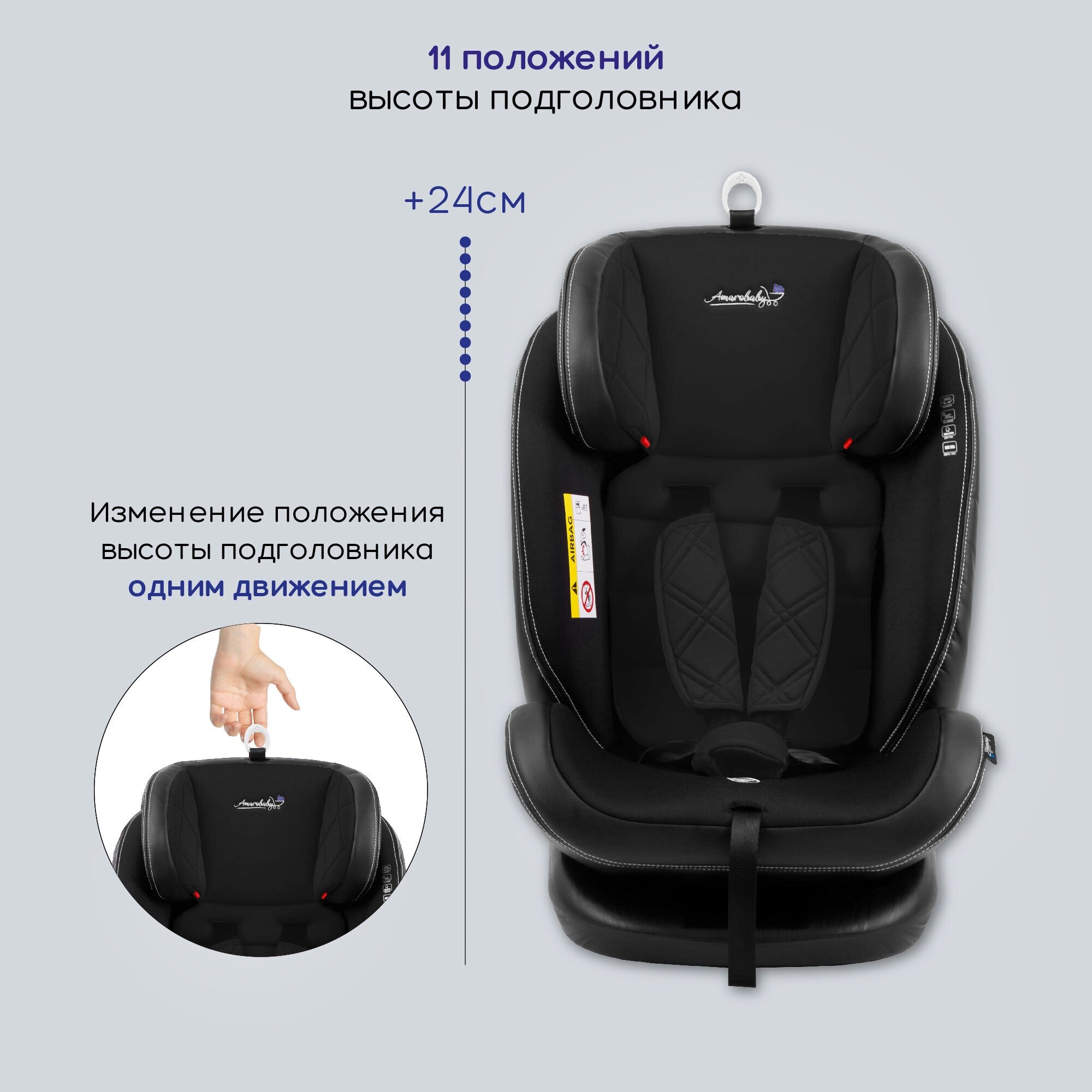 Автокресло группа 0/1/2/3 (до 36 кг) Amarobaby ST-3