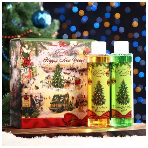 Подарочный набор Liss Kroully: гель для душа, 260 мл + пена для ванн с запахом апельсина, 260 мл