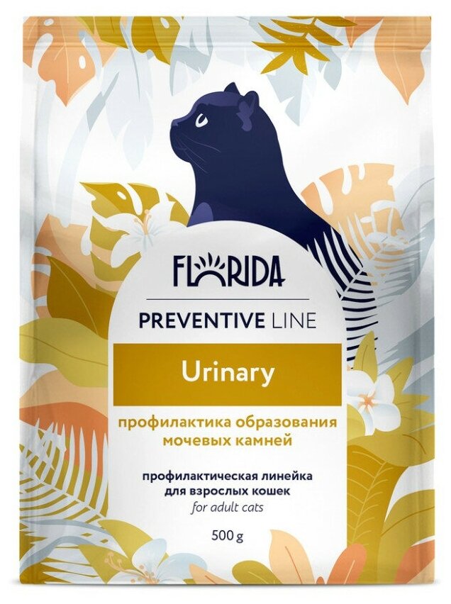 Florida Preventive Line Urinary сухой диетический корм для взрослых кошек при мочекаменной болезни - 500 г