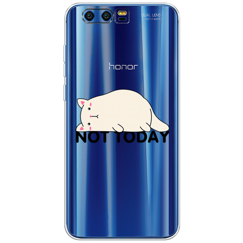 Силиконовый чехол на Honor 9 / Хонор 9 Cat not today, прозрачный силиконовый чехол на honor 5x хонор 5х cat not today прозрачный