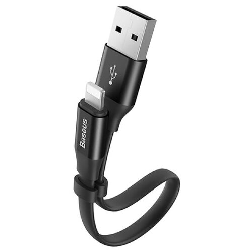 Кабель Baseus Nimble Portable USB - Lightning (CALMBJ-B), 0.23 м, 1 шт., черный кабель 1 2м baseus rhythm bent connector audio cable calld b01 usb lightning 2a