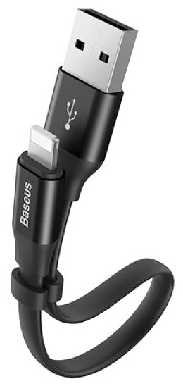 Кабель USB - Lightning 0.23м Baseus Nimble Portable - Черный (CALMBJ-B01)