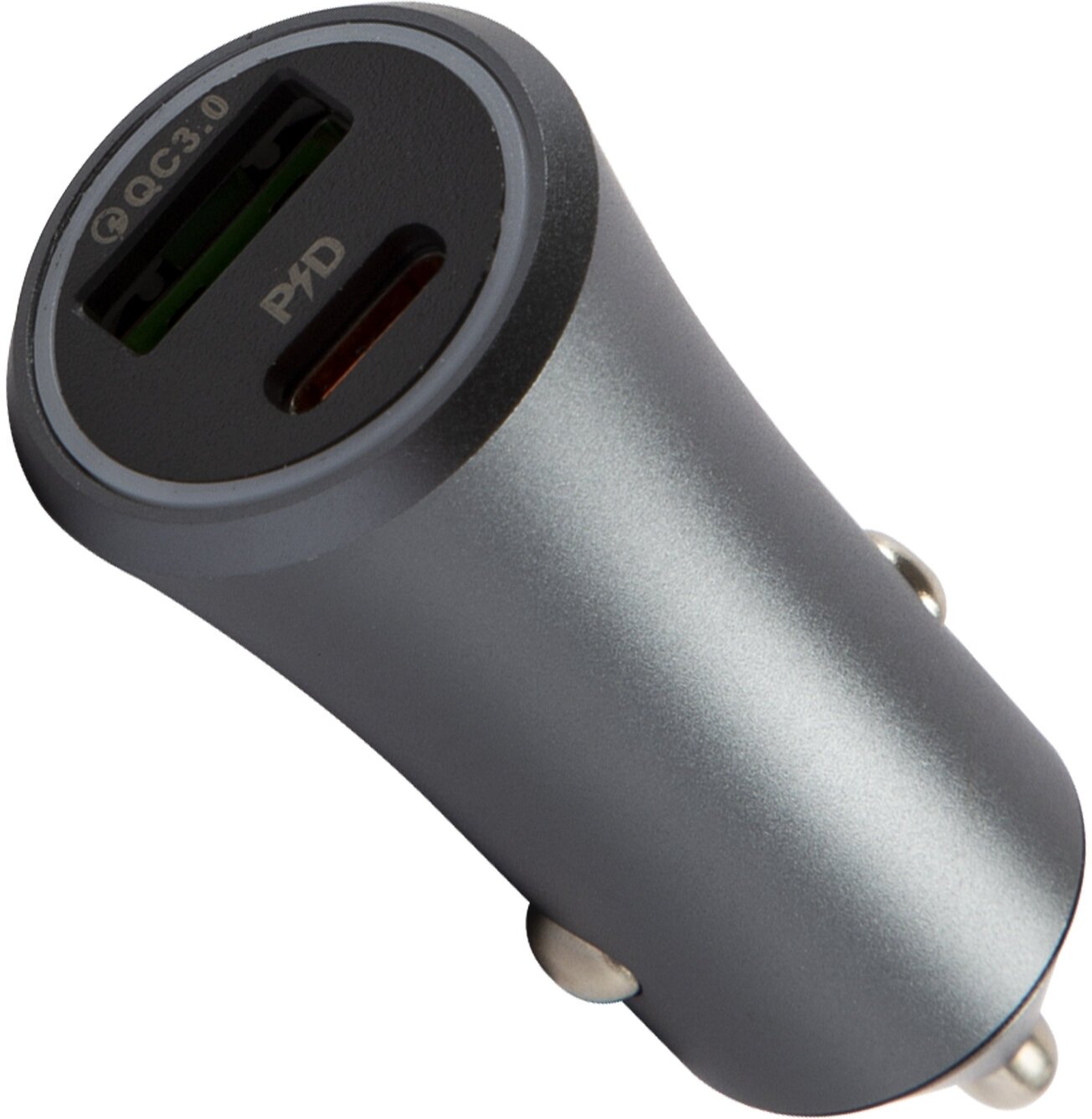 Автомобильное зарядное устройство UNBROKE, USB-C + USB-A, 3A, серый Noname - фото №3