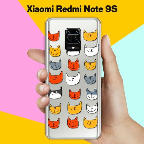 Силиконовый чехол Узор из котов на Xiaomi Redmi Note 9S силиконовый чехол узор из котов на honor 9s