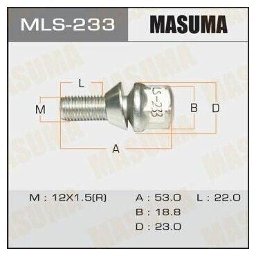 Болт колесный masuma renault megan ii clio ii Masuma MLS233