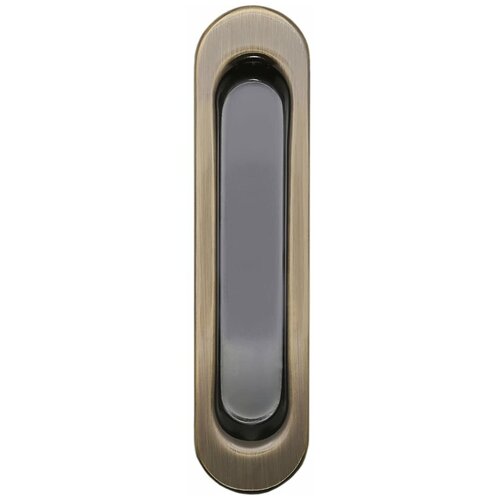 ручка для раздвижных дверей шкаф купе черный матовый цвет 20486 Ручки-купе (лодочки) для раздвижных дверей и шкафов VETTORE L010 AB (Бронза) овальные