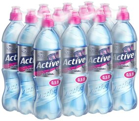 Вода питьевая Aqua Minerale Active негазированная Малина, спорт ПЭТ, 12 шт. по 0.5 л