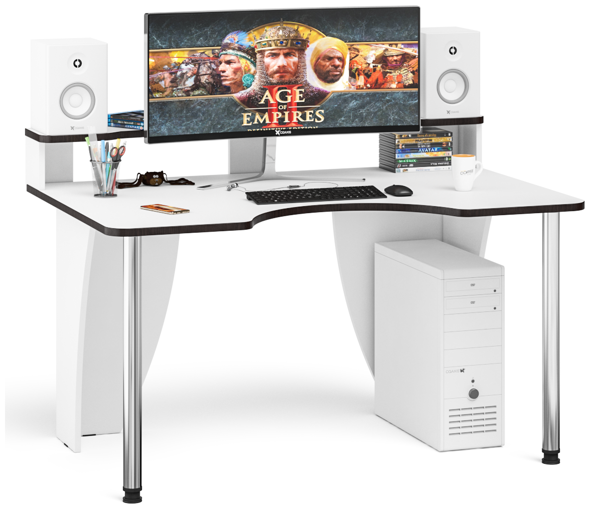 Компьютерный стол 140 см белый - 96 фото