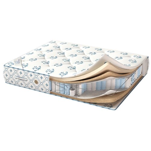 фото Матрас corretto deluxe evro latex, 200x90 см, пружинный, белый