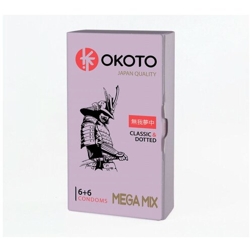 Презервативы OKOTO MEGA MIX, №12 презервативы okoto dotted 12