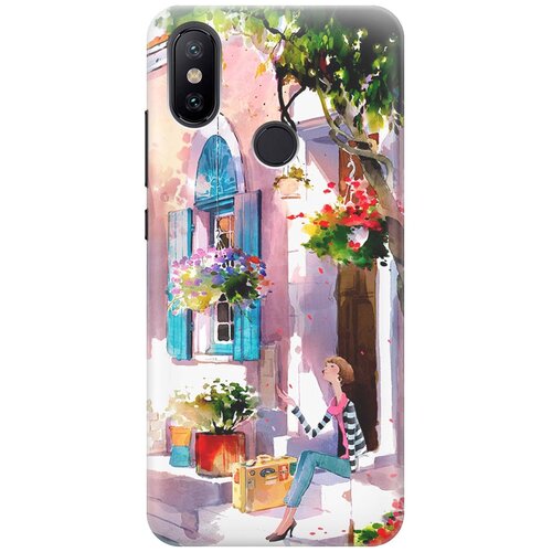 фото Re:pa накладка transparent для xiaomi mi 6x / mi a2 с принтом "девочка на цветущей улочке"