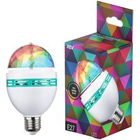 Лампа светодиодная REV Disco RGB, E27, A60, 3 Вт