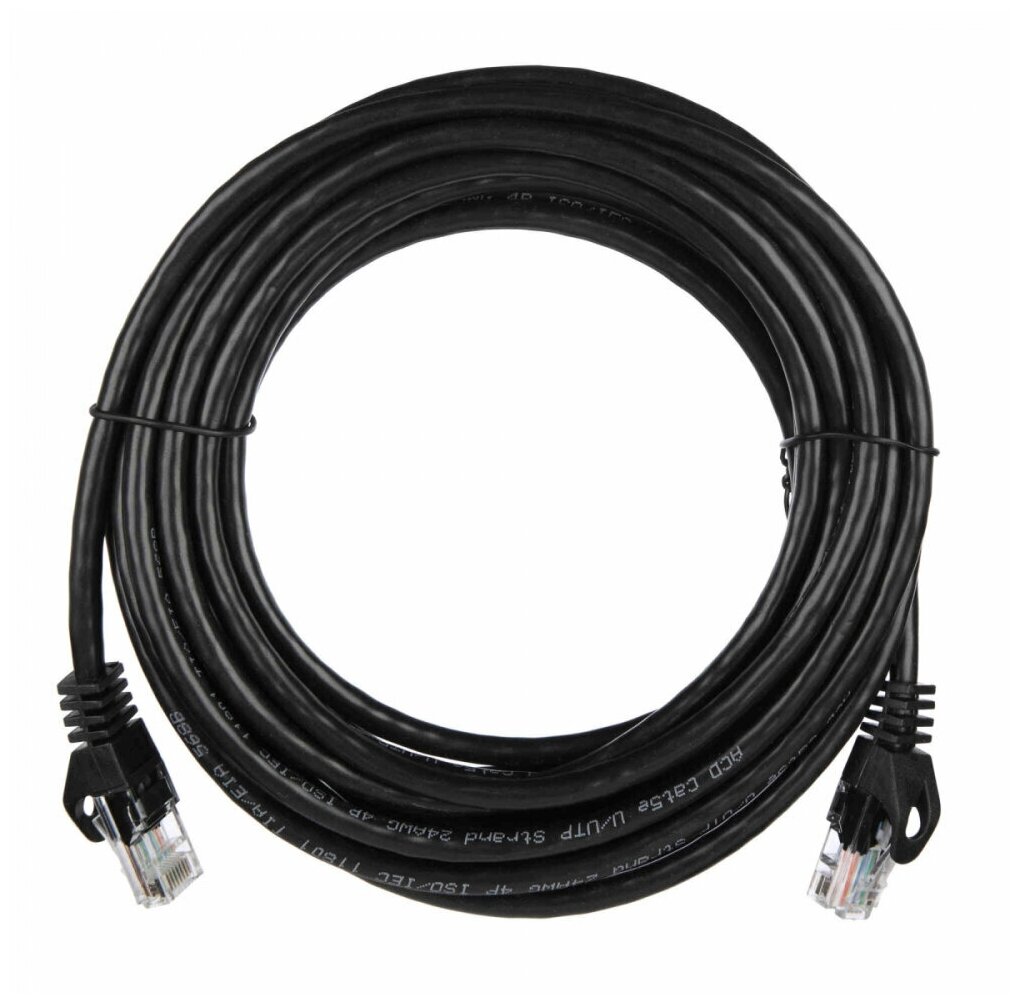 Патч-корд ACD-LPU5C-50B Cat5e UTP 24AWG 4Pair, 7/0.18мм CU Черный, 5.0м