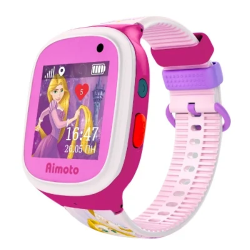 фото Часы aimoto кнопка жизни disney принцесса рапунцель розовый/фиолетовый