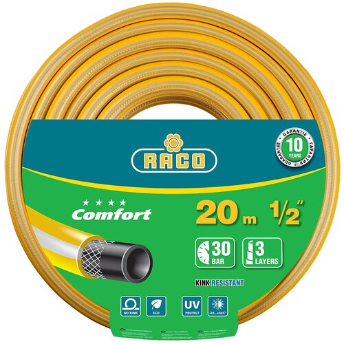 Шланг RACO Comfort, 1/2, 20 м raco шланг raco classic поливочный 15атм армированный 3 х слойный 1х25м 40306 1 25 z01