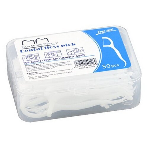 Зубная нить с зубочисткой, 50 штук