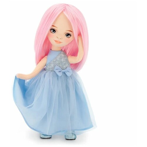 Мягкая игрушка кукла Orange Toys Sweet Sisters Billie в голубом атласном платье Вечерний шик, 32 см