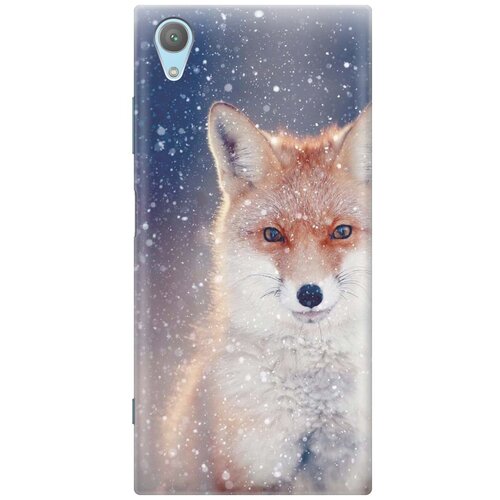 фото Cиликоновый чехол на sony xperia xa1 plus / сони иксперия ха1 плюс с принтом "лисица в снегопад" gosso