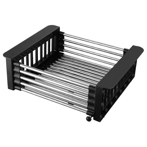 Сушилка для посуды / Сушилка для овощей и фруктов / Раздвижная сетка сушилка на раковину черная