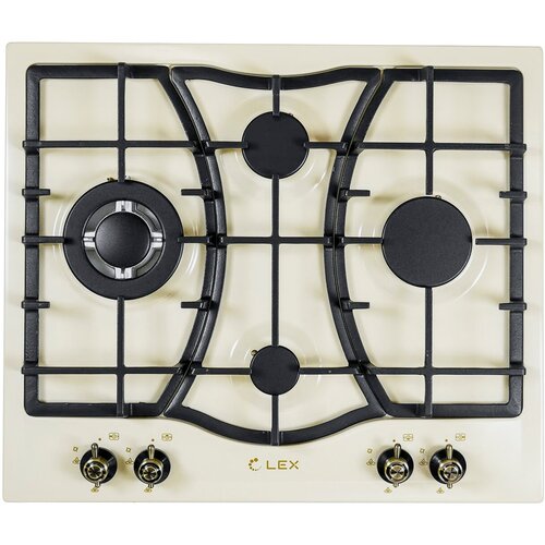 Встраиваемая газовая варочная панель Lex GVE 6043 C IV LIGHT цвет белый антик 2582600₽