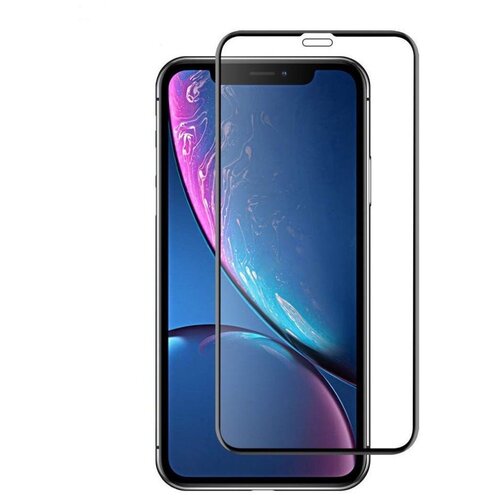Защитное стекло для iPhone 11 / iPhone Xr 5D Premium (Эпл Айфон 11 / Айфон Хр) на весь экран с черной рамкой