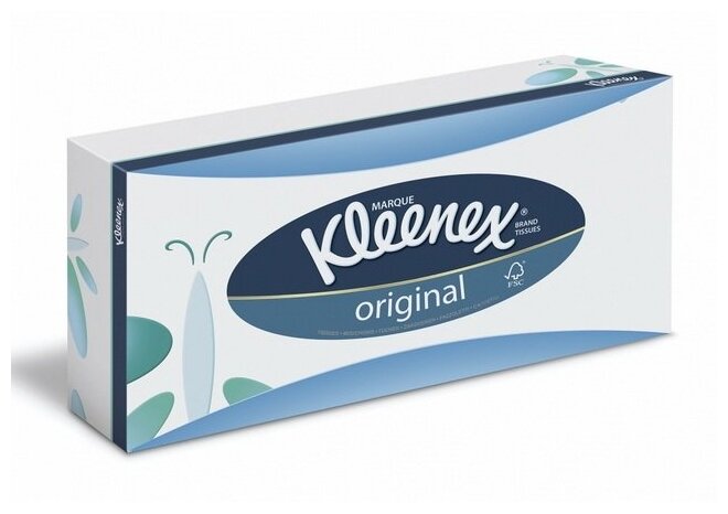 KG8824/2 Набор Бумажные салфетки для лица Kleenex, в бело-синей коробке, 72 шт х 2уп, Kimberly-Clark - фотография № 2