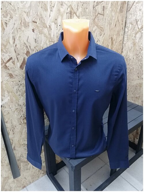 Рубашка , размер 2XL, синий