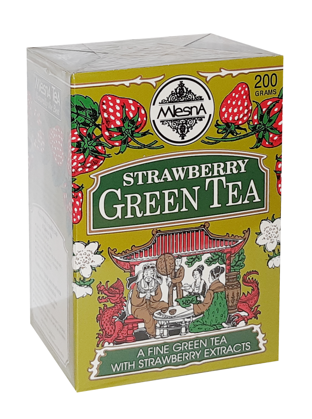 Чай зеленый Mlesna с ароматом клубники листовой 200 гр.