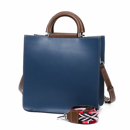 фото Сумка тоут bagira, фактура гладкая, синий