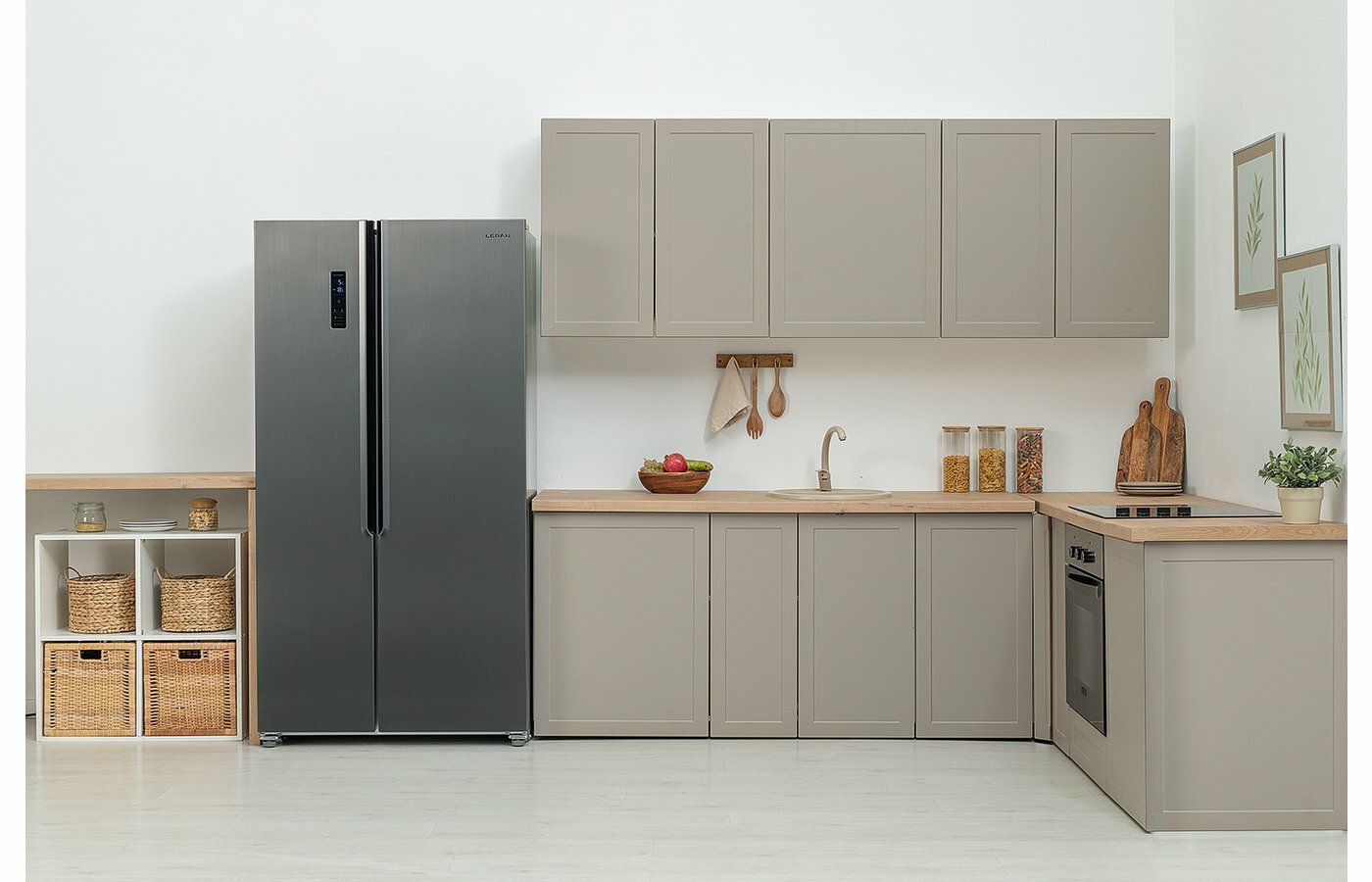 Холодильник Leran SBS 300 IX NF, нержавеющая сталь - фотография № 2