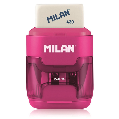 Ластик Milan Ластик -точилка Milan Compact, цв в асс 4703116 ластик milan technic 630 пластиковый белый 39х19х9 мм 973216