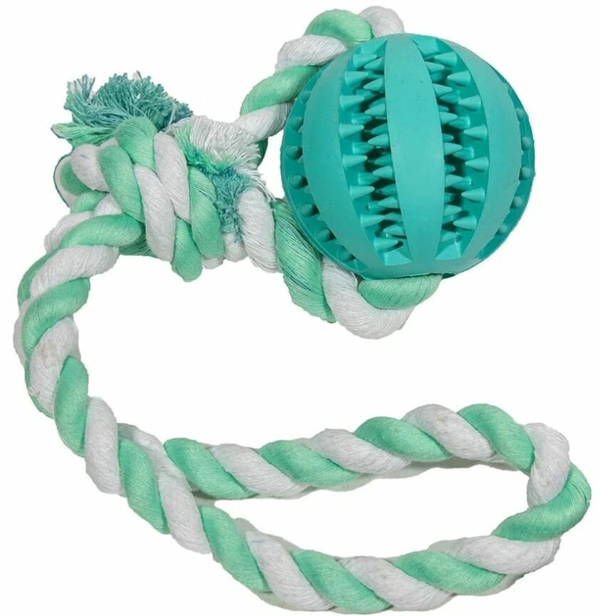 Nobby Игрушка для собак Мяч Dental, с веревкой, 7 см, резина