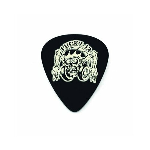 Медиатор Dunlop Lucky 13 Helmet Skull L16R.73, черный, 0.73 мм, 1 шт.