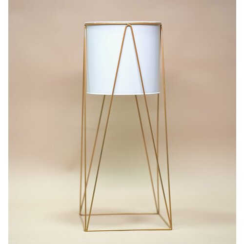 Цветочный горшок из кованого железа, 50х20 см, цвет белый