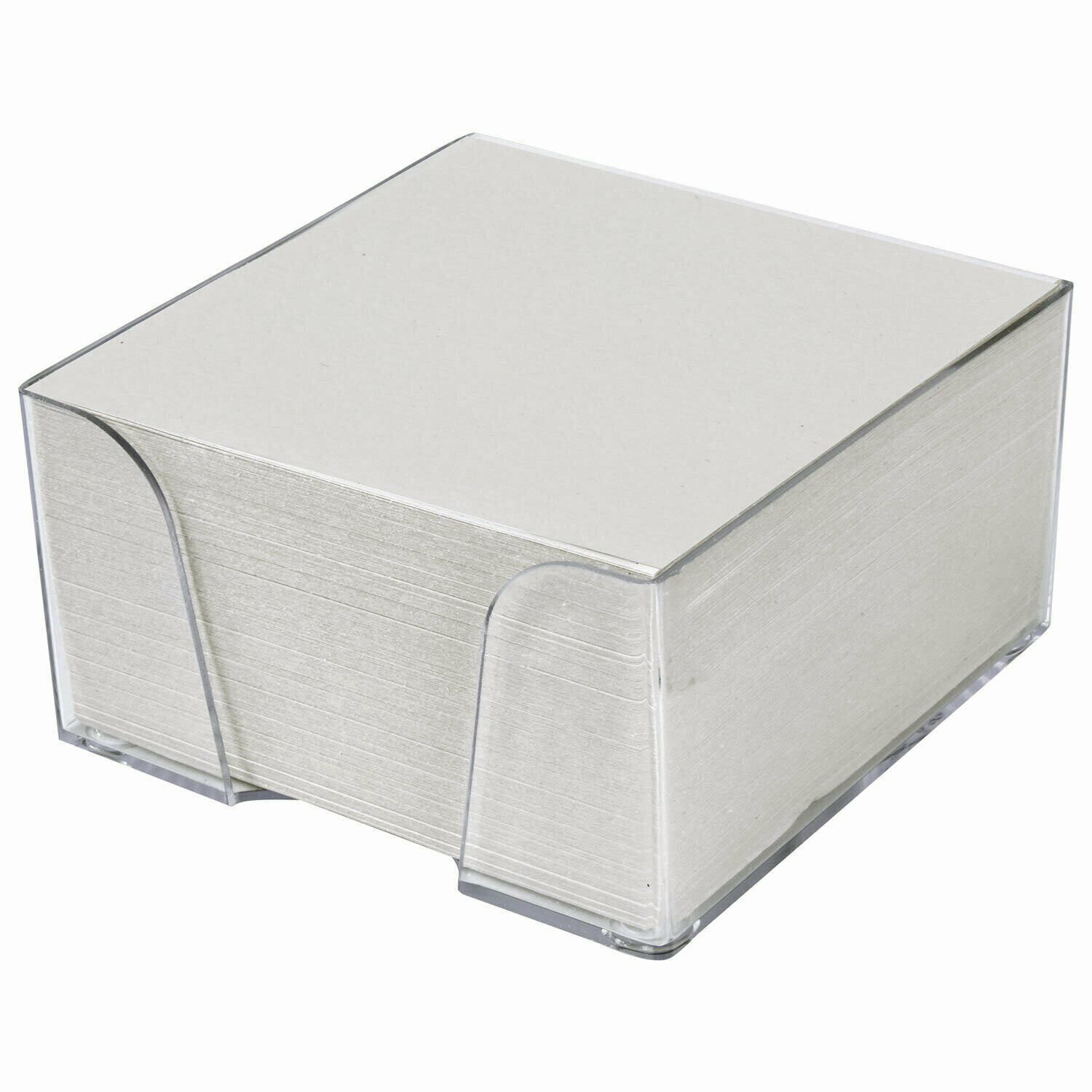 Блок для записей STAFF в подставке прозрачной, куб 9х9х5 см, белый, белизна 70-80%, 129194 - фото №3
