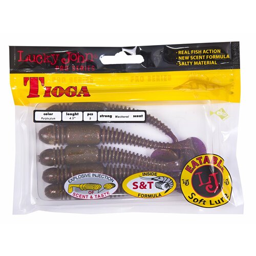 силиконовая приманка lucky john tioga 4 5 s13 11 4см 5шт Виброхвост съедобный LUCKY JOHN PRO SERIES TIOGA (11.4см / 4.5 / S13 / 5шт.) / Lucky John Приманка силиконовая (мягкая)