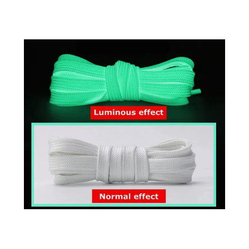Шнурки плоские светящиеся в темноте/Шнурки 120 см/Цвет белый/Шнурки для обуви, универсальные шнурки, шнурки для кроссовок, шнурки для кед