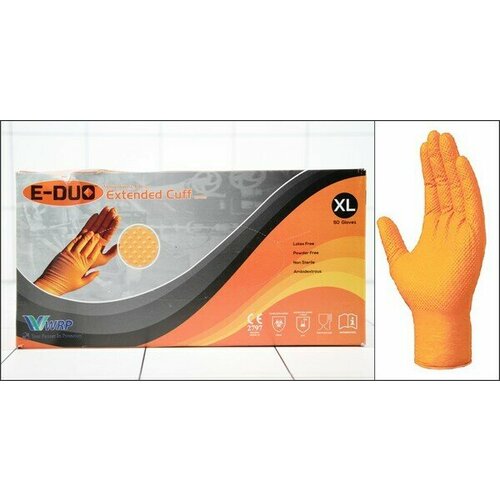 Перчатки нитрил E-DUO Oranje 290 универсальные (9(XL)) (25 шт.) перчатки profi эластичный нитрил m l упак 100 пар цена за пару