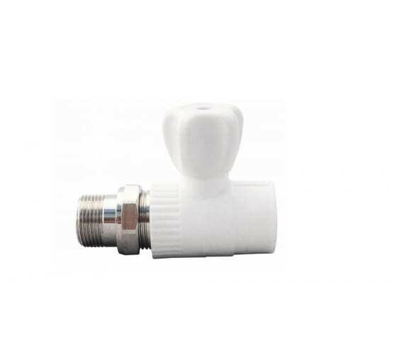 фото Вентиль полипропилен прямой 20х1/2" нар. шаровый для алюминиевого радиатора