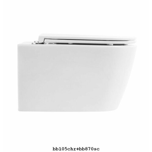 BelBagno Унитаз подвесной безободковый с сиденьем MARINO BB105CHR/BB870SC унитаз belbagno marino bb105chr подвесной без сиденья