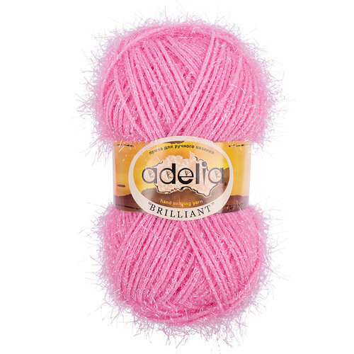 Пряжа ADELIA "BRILLIANT" 100% полиэстер 50 г 90 м №21 св. розовый
