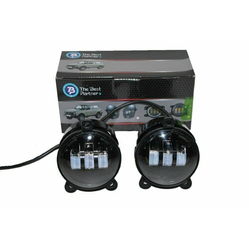 Фара противотуманная ВАЗ Приора PRIORA светодиодные LED ПТФ 2170-2123 двухрежимные Белый и Желтый свет 55 Вт (комплект 2 шт)