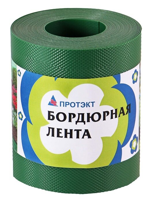 фото Лента бордюрная садовая Протэкт , 15 см * 10 м , хаки