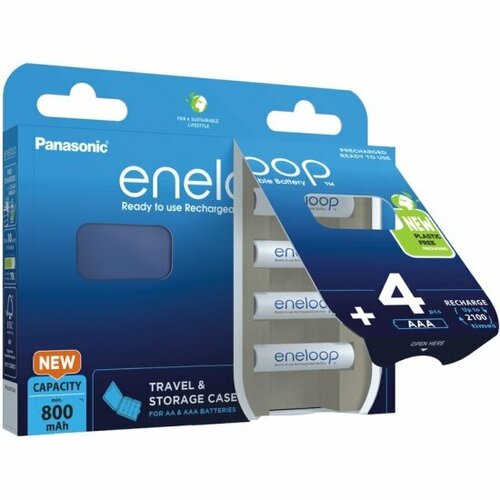 Аккумулятор Eneloop Panasonic LR03 AAA 800 mAh (уп 4 шт) + футляр