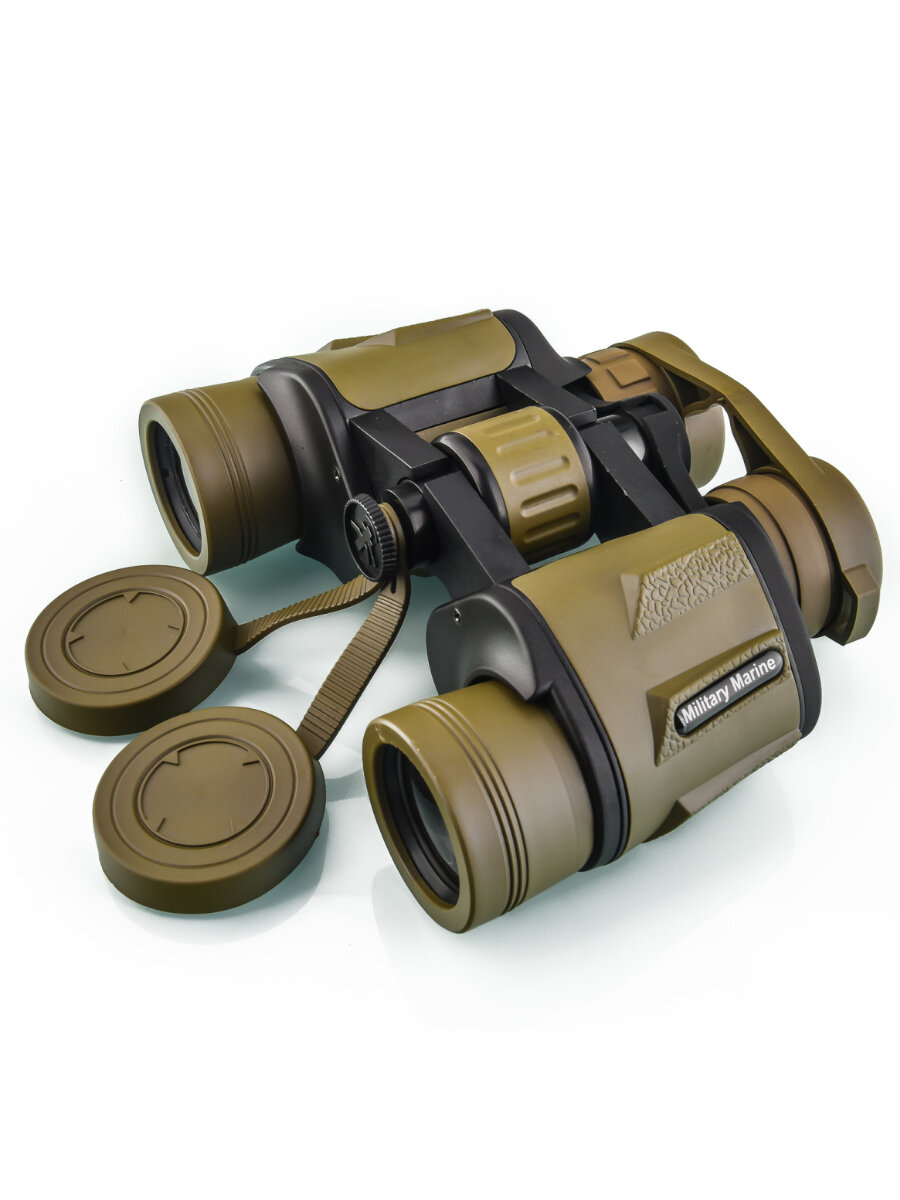 Бинокль Military Marine 8x40 - Качественный оптический прибор для военных, охотников и рыбаков, цвет - песок
