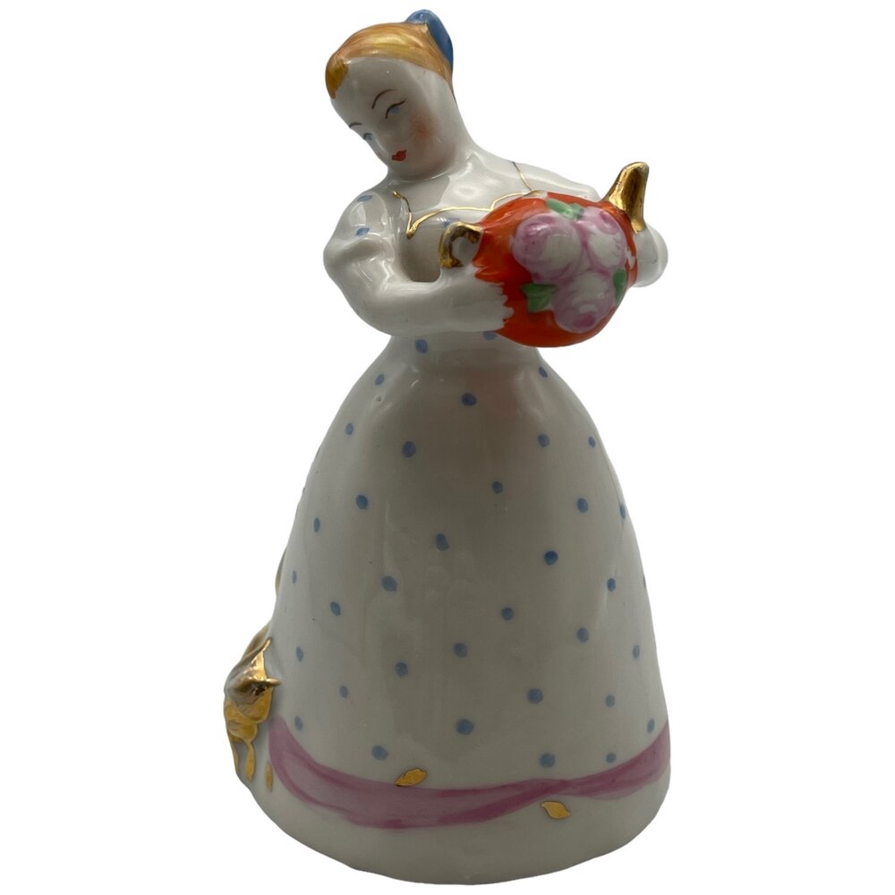 Фарфоровая статуэтка "Девушка с чайником", скульптор Малышева Н. А, 1986 г, Дулево, СССР