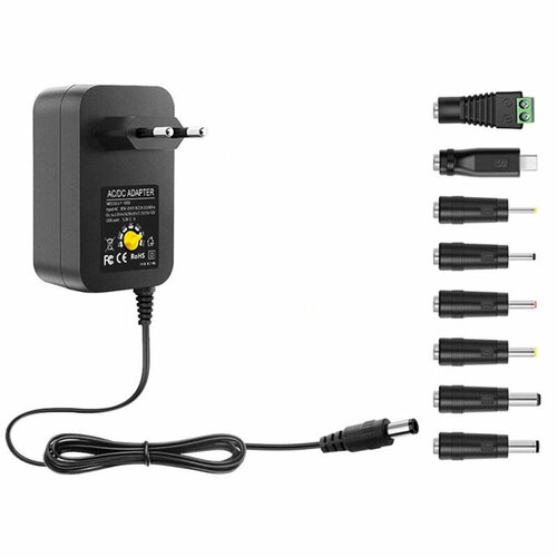 Универсальное зарядное устройство MyPads TRX-1356 на 3V 4.5V 5V 6V 7.5V 9V 12V блок питания регулируемый с насадками