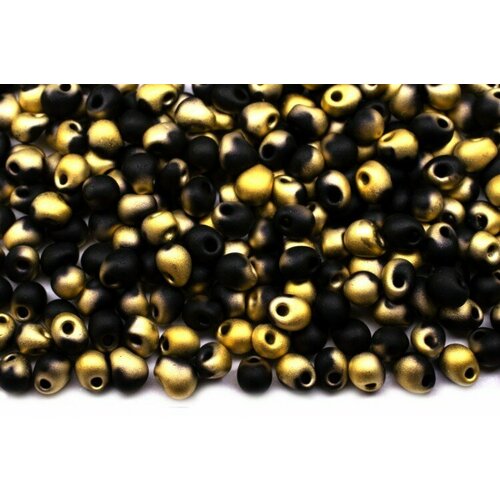 Бисер MIYUKI Drops 3,4мм #55044 Black Amber, матовый непрозрачный, 10 грамм